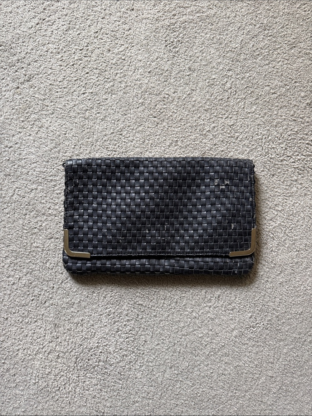 Forever 21 Black Fabric Crossbody with Gold-Tone Trim
